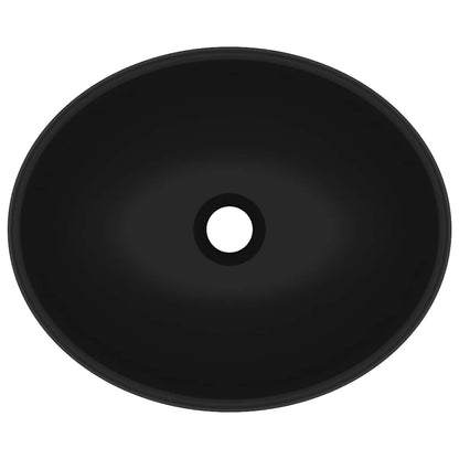 Matt Black Oval Ceramic Basin Above Counter 40x33cm | HomeAndLiving