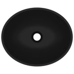 Matt Black Oval Ceramic Basin Above Counter 40x33cm | HomeAndLiving