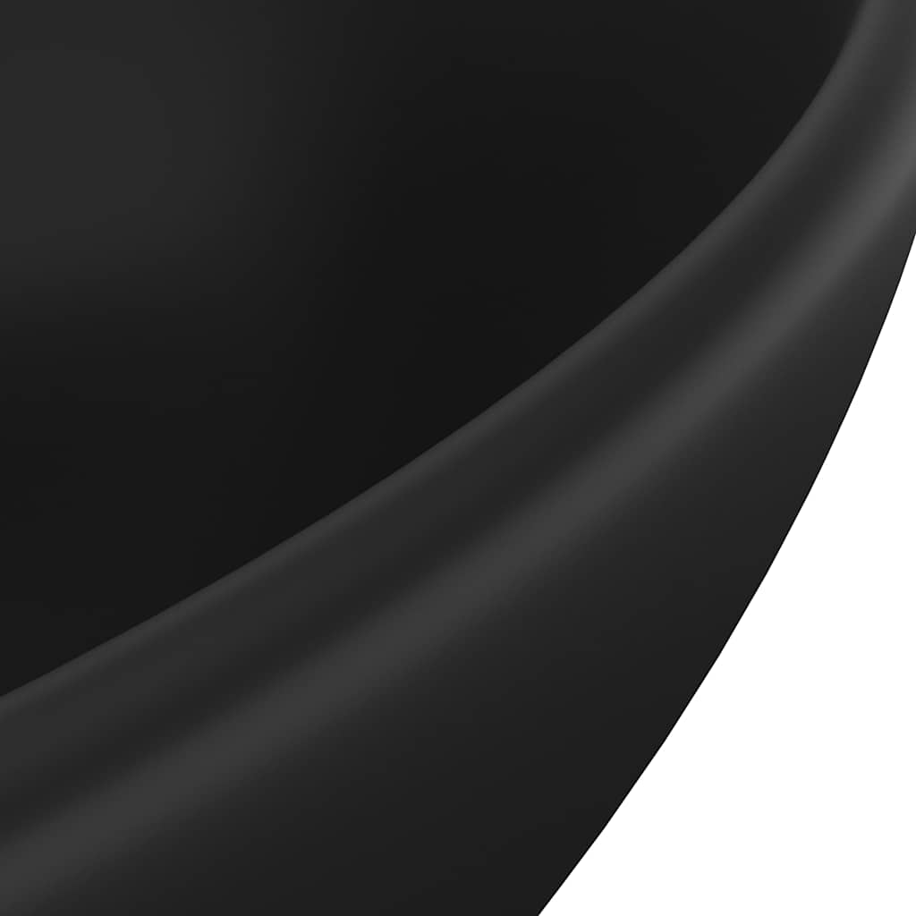 Matt Black Oval Ceramic Basin Above Counter 40x33cm | HomeAndLiving