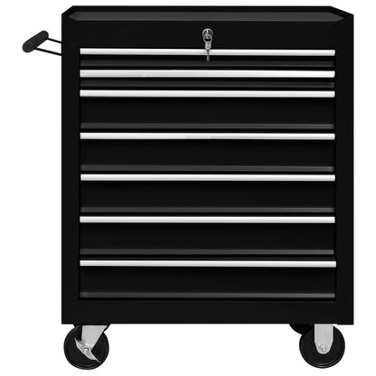 Tool Trolley with 7 Drawers Black