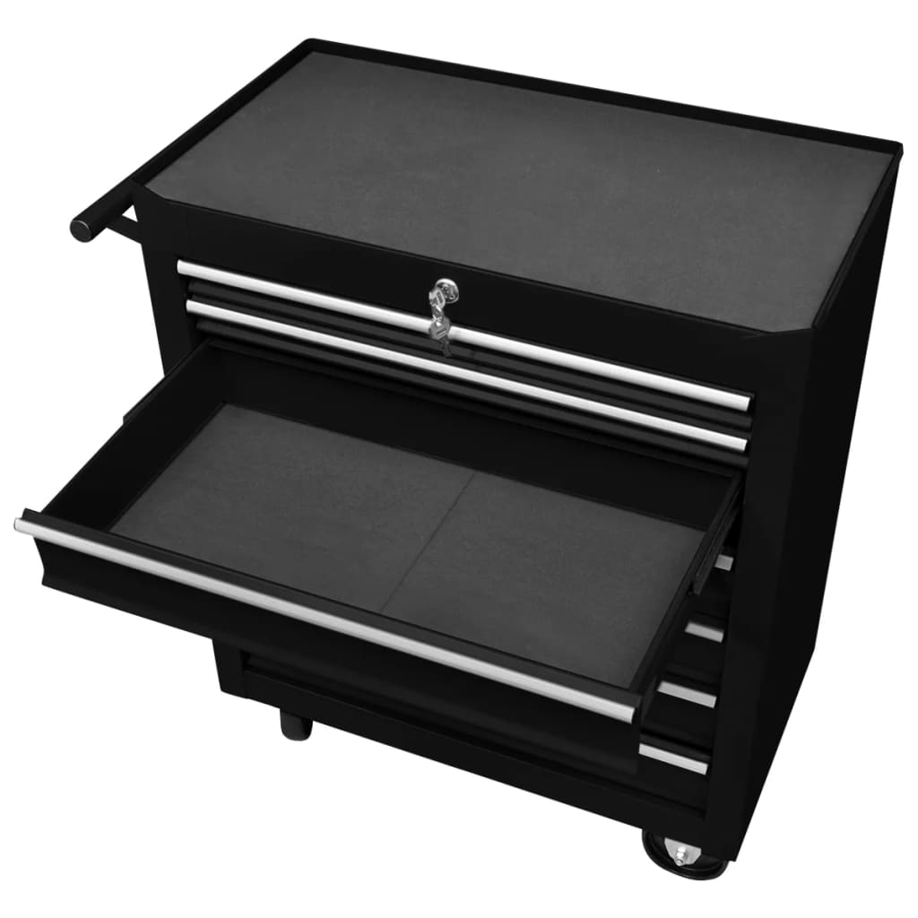 Tool Trolley with 7 Drawers Black