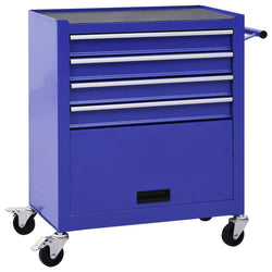 Tool Trolley with 4 Drawers Blue
