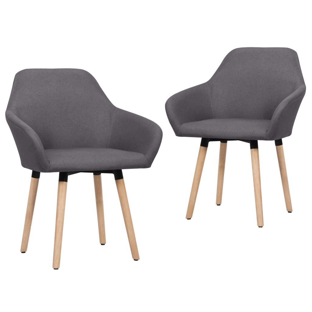 Dining Chairs 2 pcs Dark Grey Fabric - 62×54×83.5cm