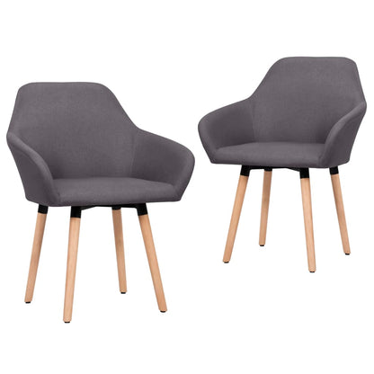 Dining Chairs 2 pcs Dark Grey Fabric - 62×54×83.5cm