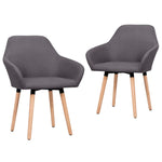 Dining Chairs 2 pcs Dark Grey Fabric