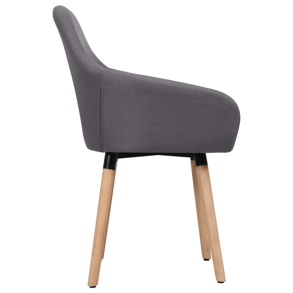 Dining Chairs 2 pcs Dark Grey Fabric - 62×54×83.5cm
