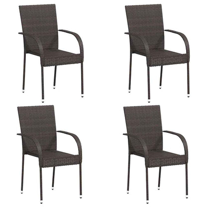 Comfortable Stackable Outdoor Chairs 4 pcs Relaxing Seating Boho 
