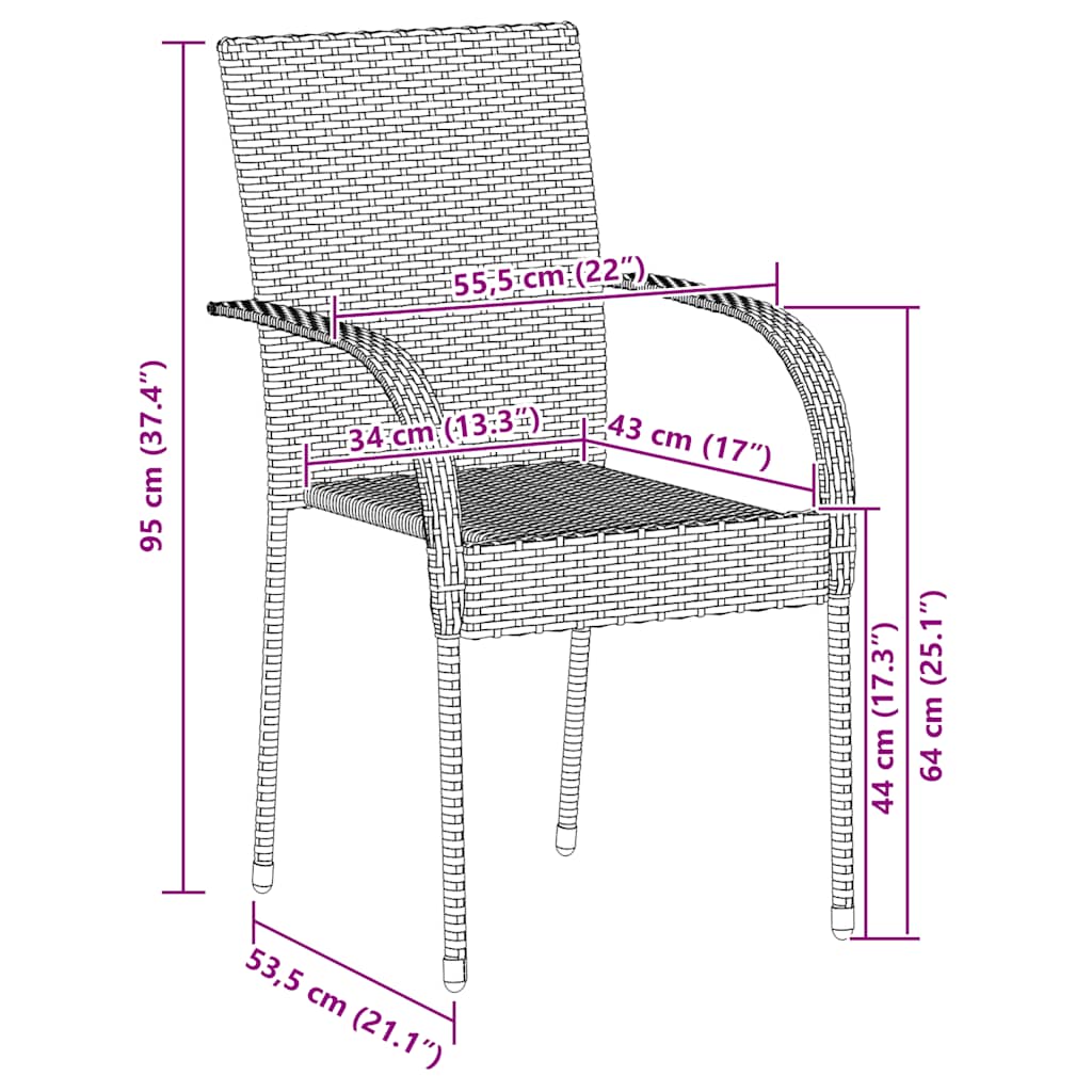 Comfortable Stackable Outdoor Chairs 4 pcs Relaxing Seating Boho 