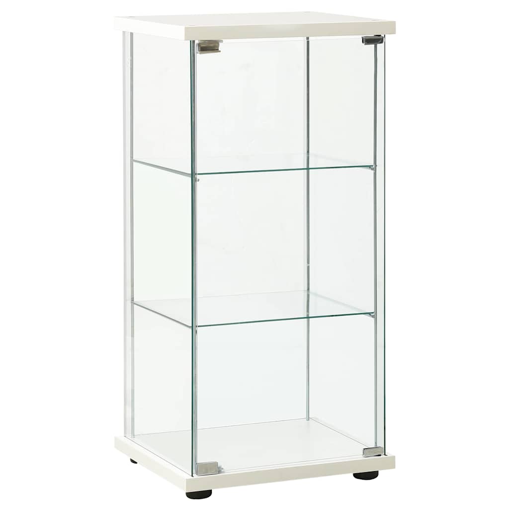 Tempered Glass Storage Cabinet 3 Shelf White | HomeAndLiving