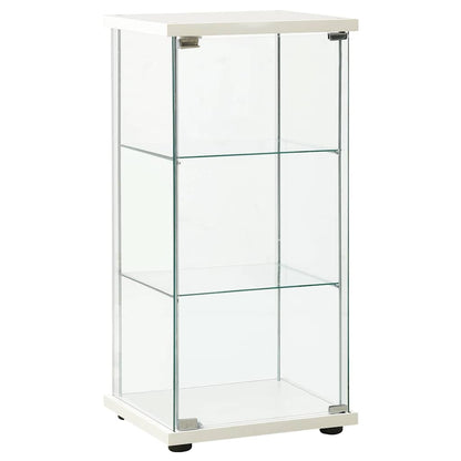 Tempered Glass Storage Cabinet 3 Shelf White | HomeAndLiving