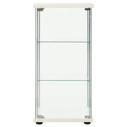 Tempered Glass Storage Cabinet 3 Shelf White | HomeAndLiving