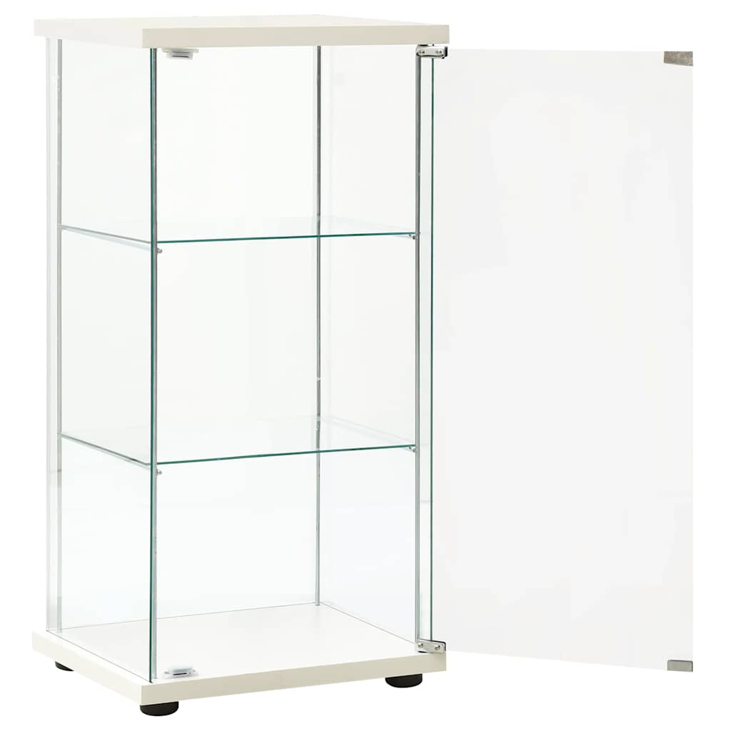 Tempered Glass Storage Cabinet 3 Shelf White | HomeAndLiving