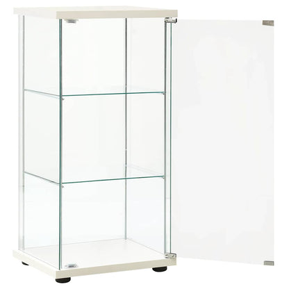 Tempered Glass Storage Cabinet 3 Shelf White | HomeAndLiving