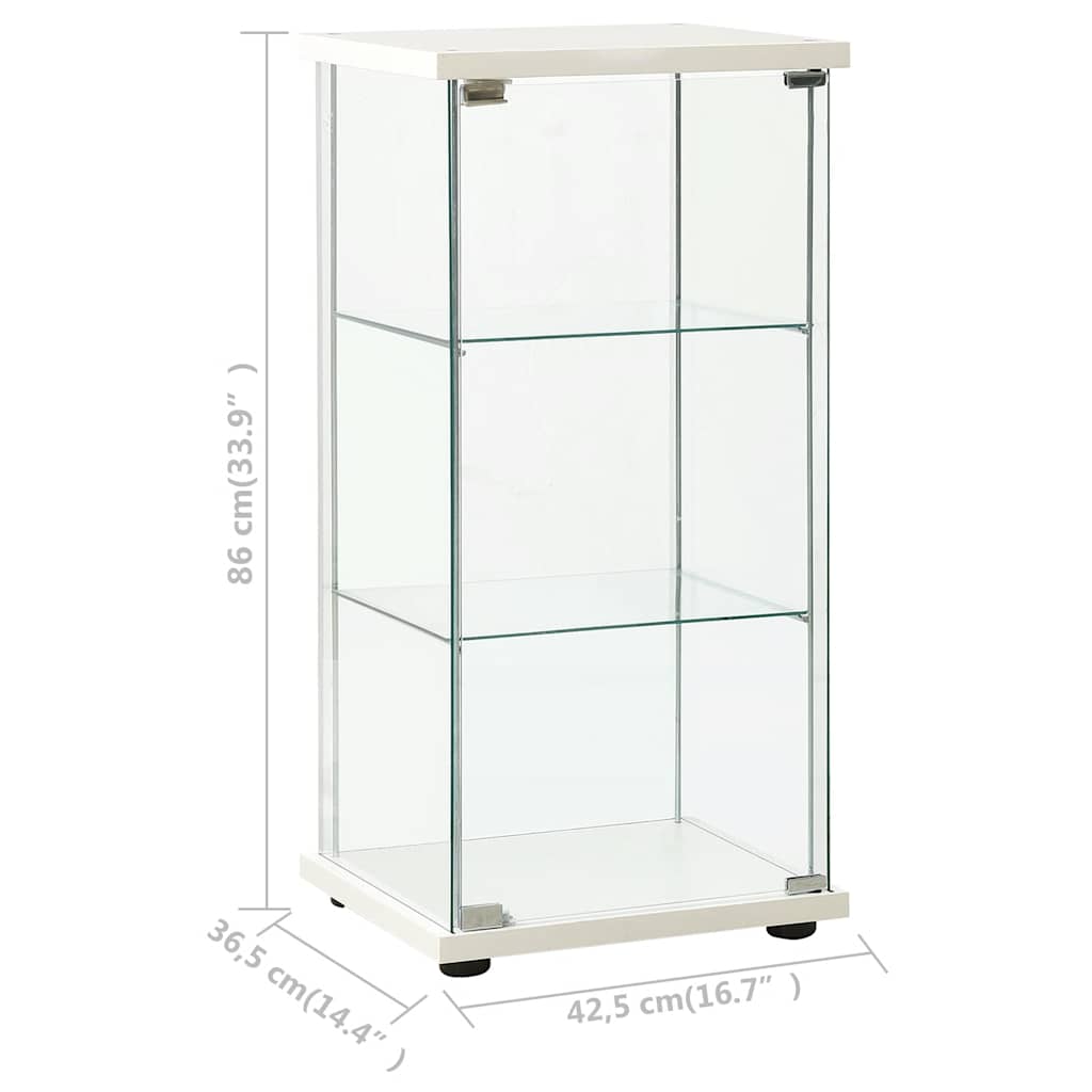 Tempered Glass Storage Cabinet 3 Shelf White | HomeAndLiving