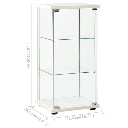 Tempered Glass Storage Cabinet 3 Shelf White | HomeAndLiving