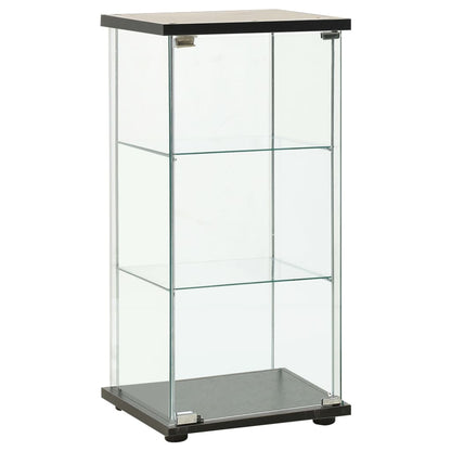 Tempered Glass Storage Cabinet 3 Shelf Black | HomeAndLiving