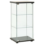 Tempered Glass Storage Cabinet 3 Shelf Black | HomeAndLiving