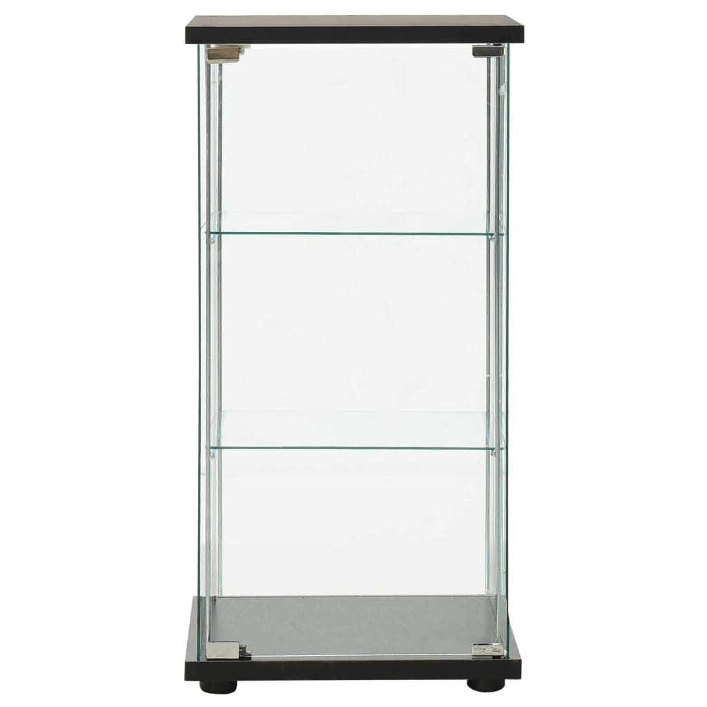 Tempered Glass Storage Cabinet 3 Shelf Black | HomeAndLiving