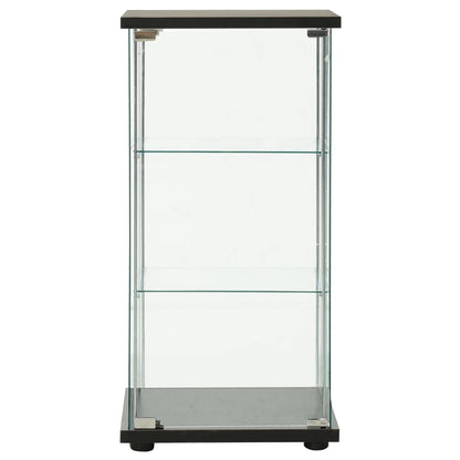 Tempered Glass Storage Cabinet 3 Shelf Black | HomeAndLiving