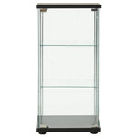 Tempered Glass Storage Cabinet 3 Shelf Black | HomeAndLiving