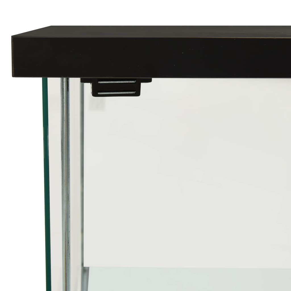 Tempered Glass Storage Cabinet 3 Shelf Black | HomeAndLiving