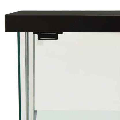 Tempered Glass Storage Cabinet 3 Shelf Black | HomeAndLiving