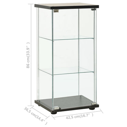 Tempered Glass Storage Cabinet 3 Shelf Black | HomeAndLiving