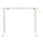 Manual Height Adjustable Standing Desk Frame Hand Crank White Steel Desk