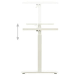 Manual Height Adjustable Standing Desk Frame Hand Crank White Steel Desk