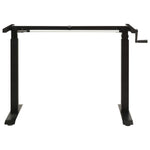 Manual Height Adjustable Standing Desk Frame Hand Crank Black Steel XL