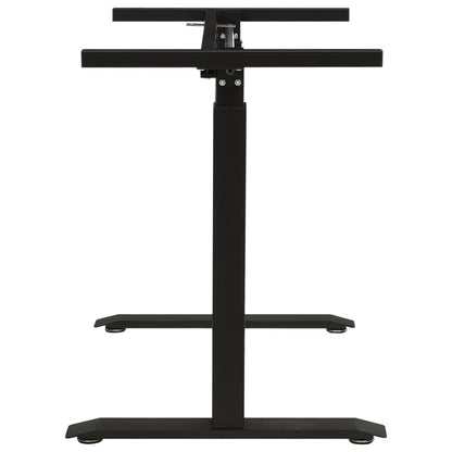 Manual Height Adjustable Standing Desk Frame Hand Crank Black Steel XL
