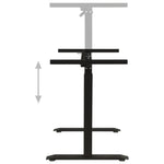 Manual Height Adjustable Standing Desk Frame Hand Crank Black Steel XL