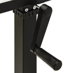 Manual Height Adjustable Standing Desk Frame Hand Crank Black Steel XL