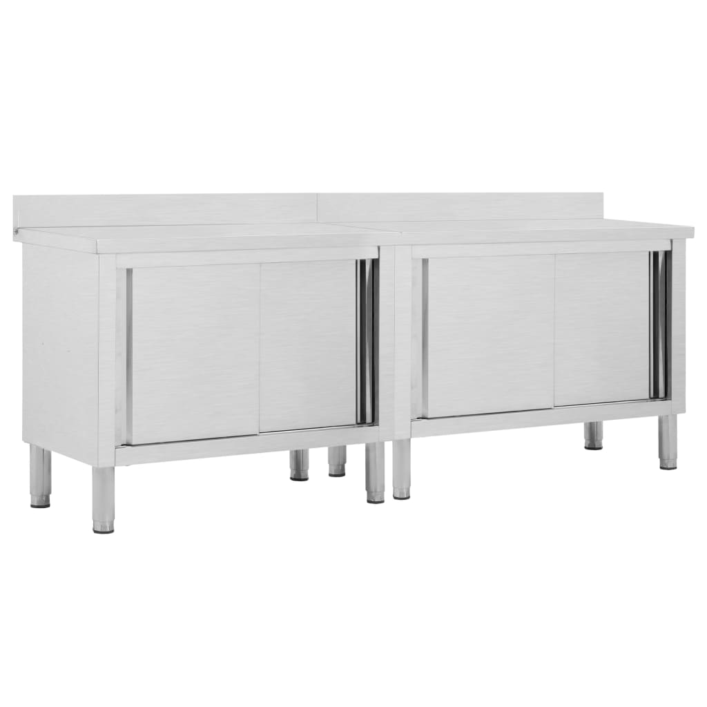 Stainless Steel Work Tables Sliding Doors 2pc | HomeAndLiving