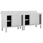 Stainless Steel Work Tables Sliding Doors 2pc | HomeAndLiving