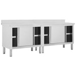 Stainless Steel Work Tables Sliding Doors 2pc | HomeAndLiving
