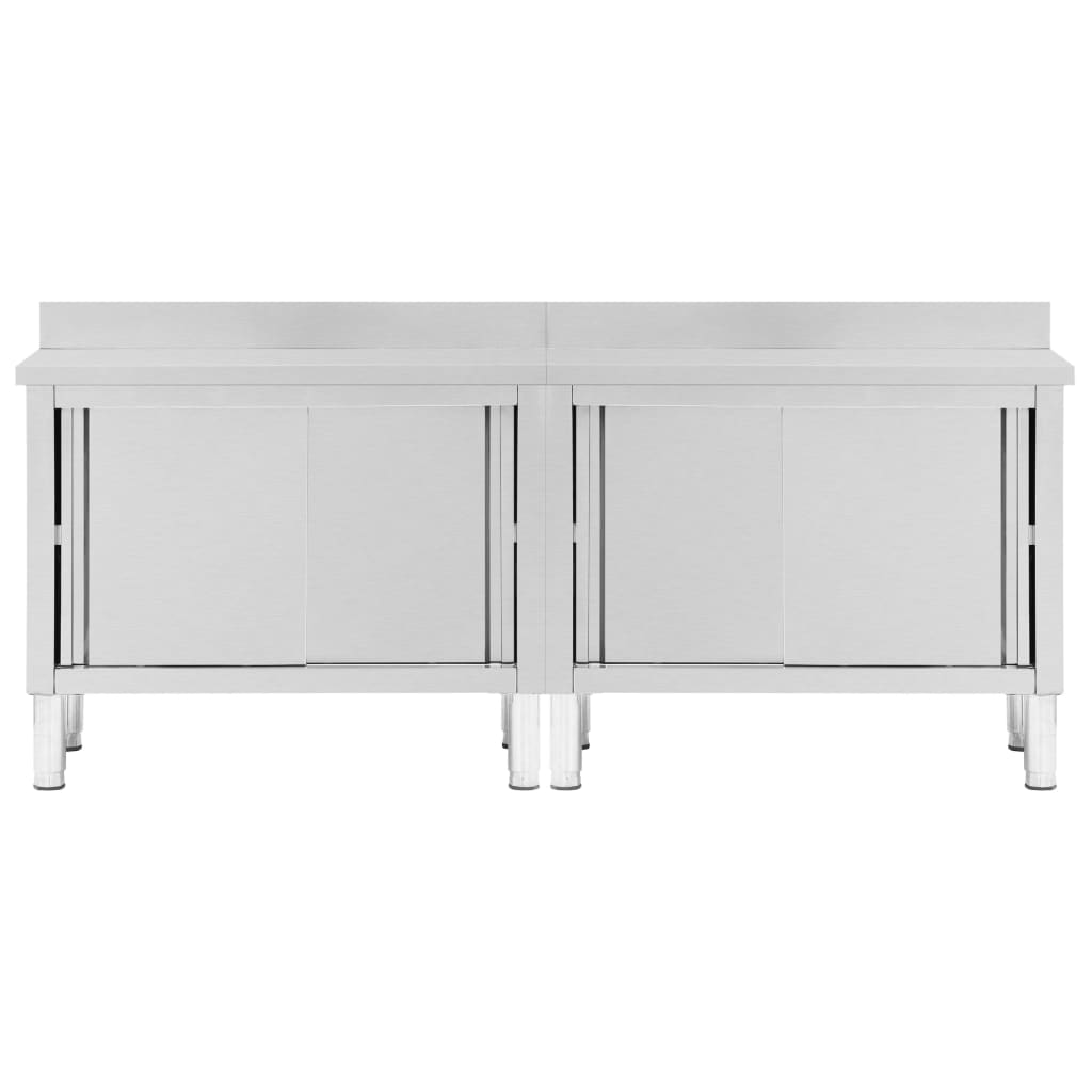 Stainless Steel Work Tables Sliding Doors 2pc | HomeAndLiving