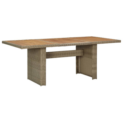 Contemporary Garden Dining Table Brown 200x100x74 Indoor Outdoor Use Home Comfort 