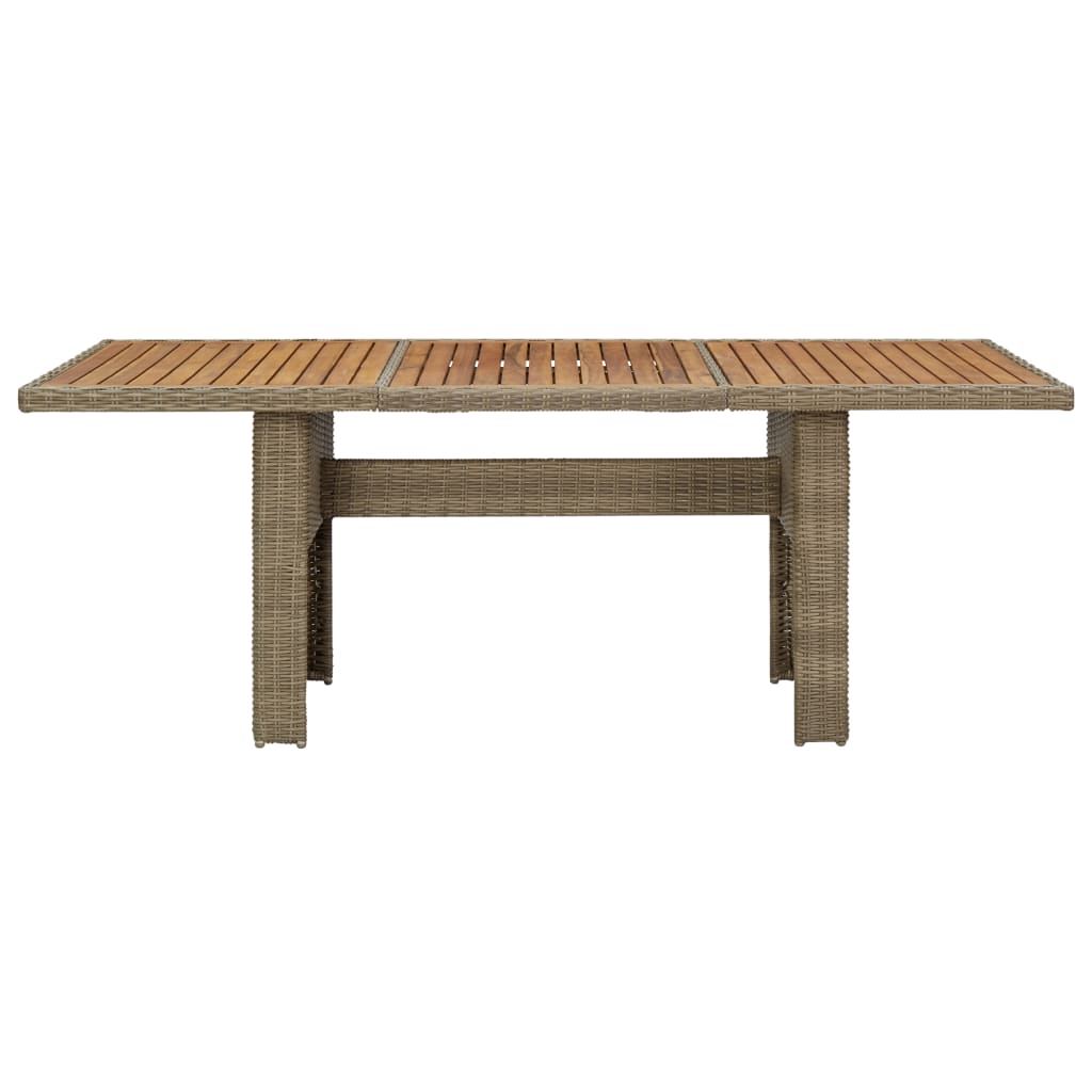 Contemporary Garden Dining Table Brown 200x100x74 Indoor Outdoor Use Home Comfort 