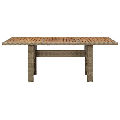 Contemporary Garden Dining Table Brown 200x100x74 Indoor Outdoor Use Home Comfort 
