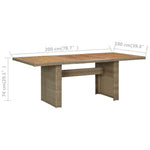 Contemporary Garden Dining Table Brown 200x100x74 Indoor Outdoor Use Home Comfort