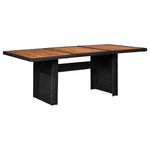 Modern Garden Dining Table Black 200x100x74 Daily Living Essential Boho