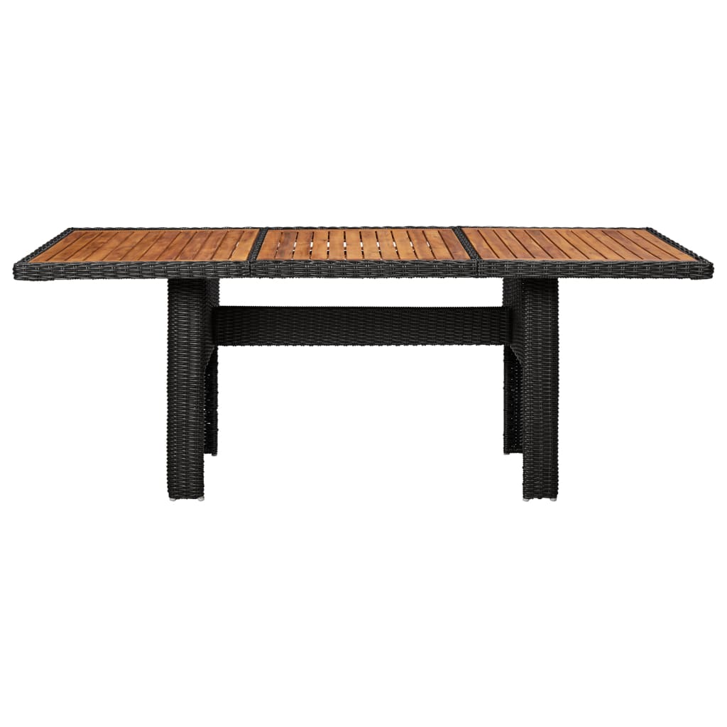 Modern Garden Dining Table Black 200x100x74 Daily Living Essential Boho 