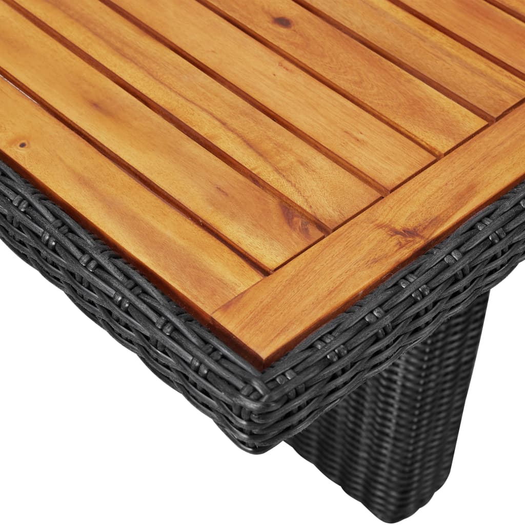 Modern Garden Dining Table Black 200x100x74 Daily Living Essential Boho 