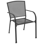 Outdoor Mesh Chairs Set of 4 Stackable Steel | HomeAndLiving