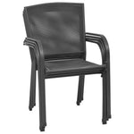 Outdoor Mesh Chairs Set of 4 Stackable Steel | HomeAndLiving