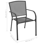 Outdoor Mesh Chairs Set of 4 Stackable Steel | HomeAndLiving