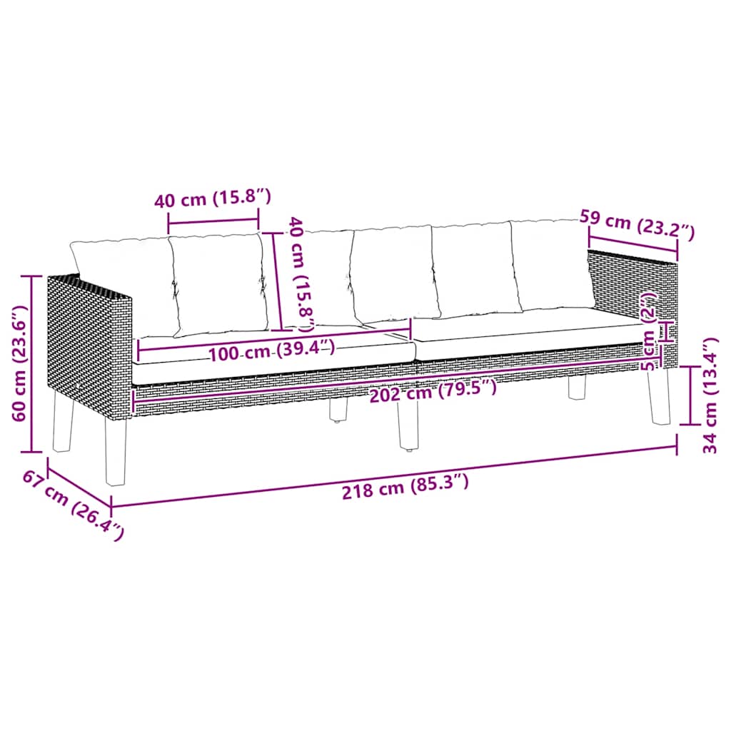 Decorative 3 Seater Garden Sofa with Patio Setup Garden Leisure 