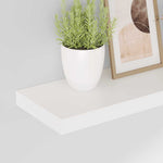 Floating Wall Shelves High Gloss White MDF 2pc | HomeAndLiving