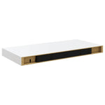 Floating Wall Shelves High Gloss White MDF 2pc | HomeAndLiving